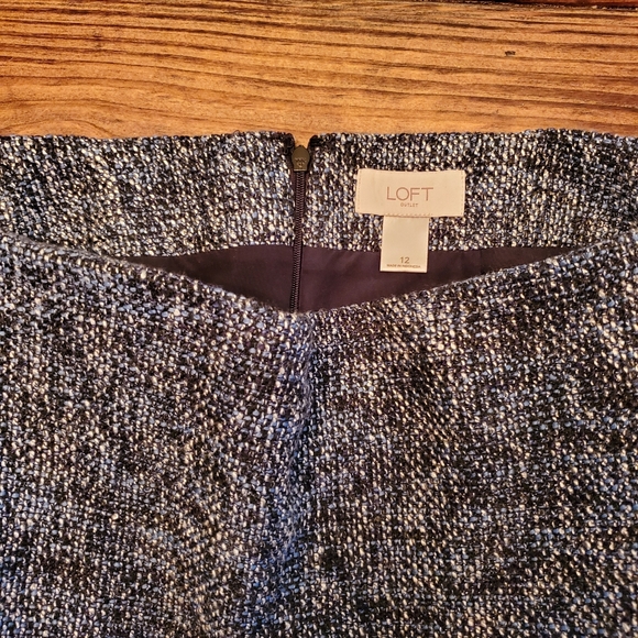 Loft Skirt Size 12, blue and black tweed - Picture 3 of 8